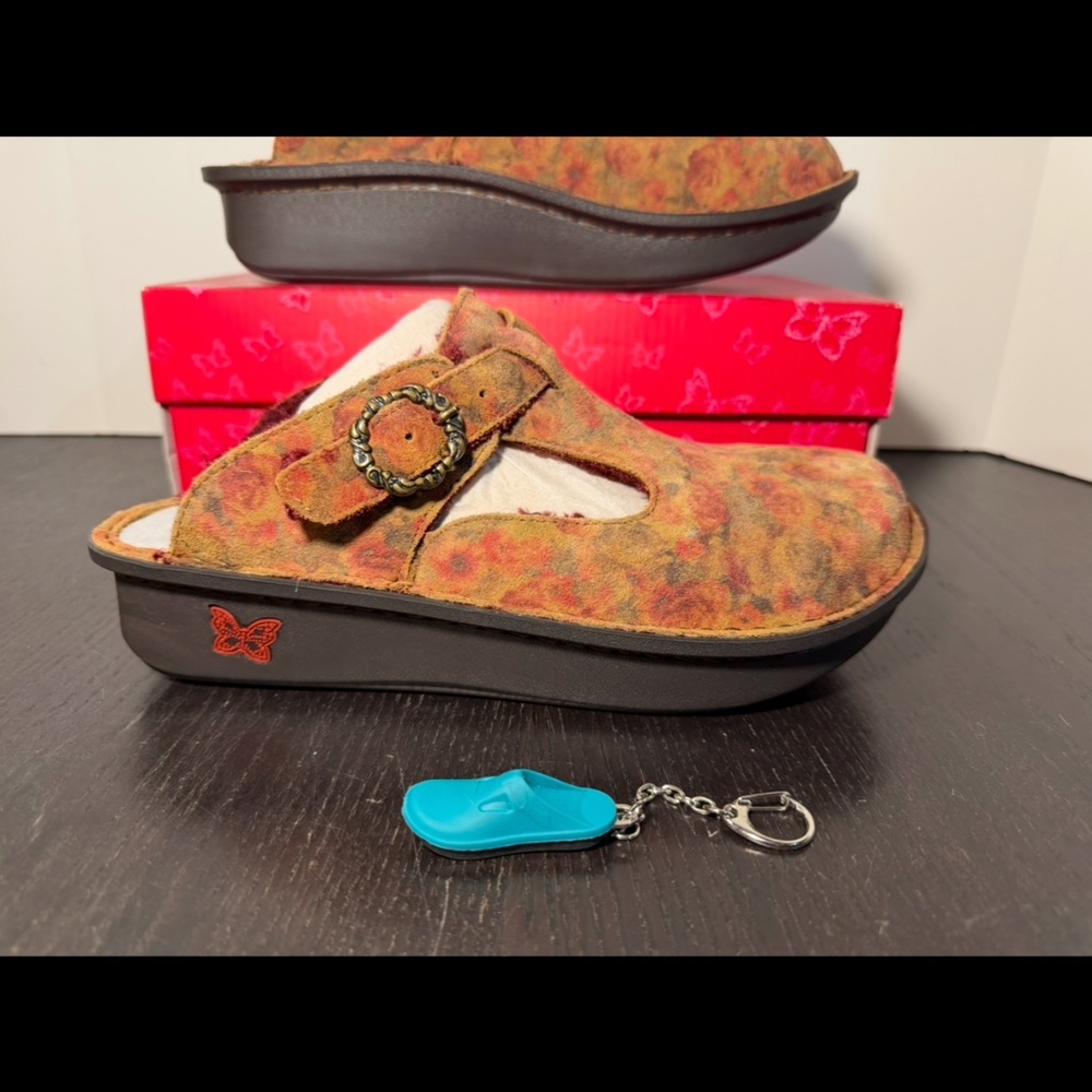 Alegria Classic Clogs Shoes Cognac & Roses Shearling Womans EU 40/US 9.5-10